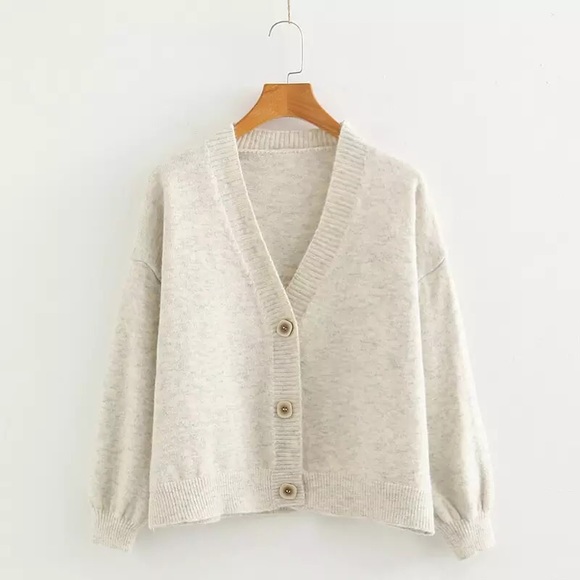 Grey Knit Cardigan - Picture 1 of 14